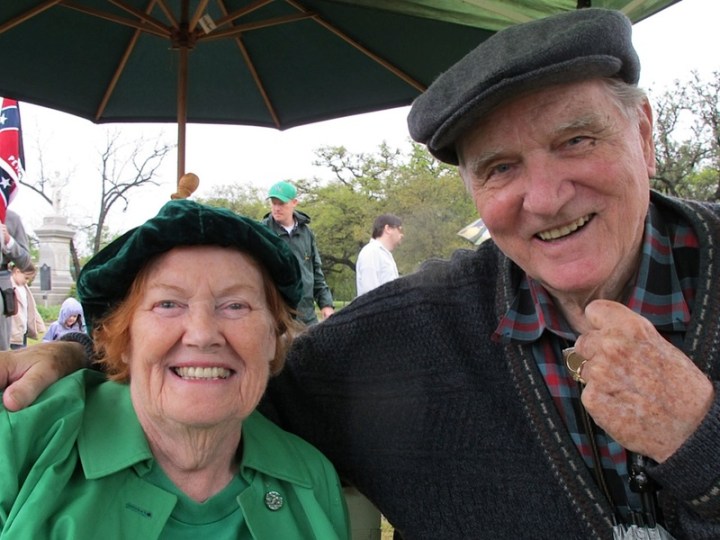 Katie_Dick_Dowling_Statute_cleaning_March_2012_Kathleen_and_Larry_Miggins