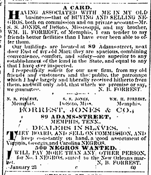 Forrest Charleston Courier 1 Mar 1860 p2